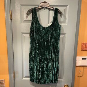Betsey Johnson 80s green burned velvet sleeveless dress, M, worn once